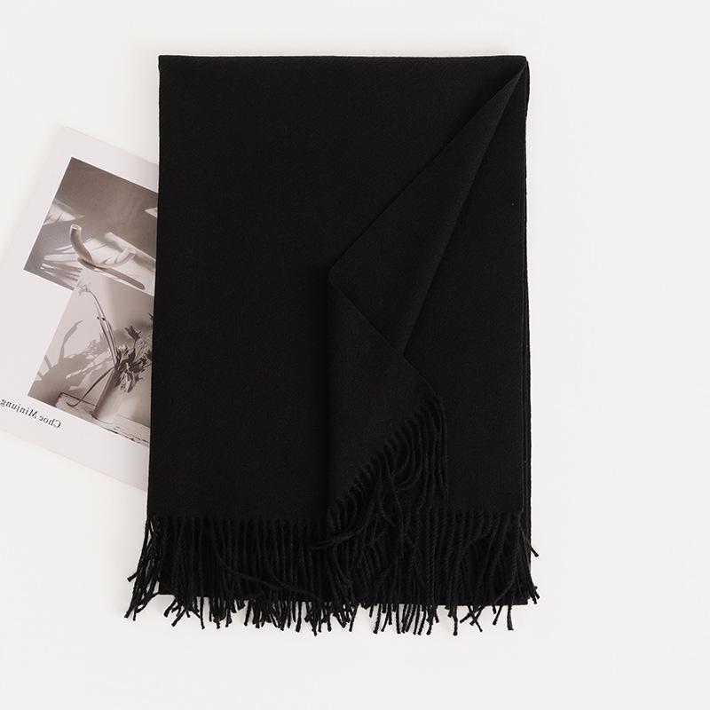 Cashmere feel solid color women's imitation cashmere scarf 1116 winter atmosphere Korean versatile medium and long shawl scarf