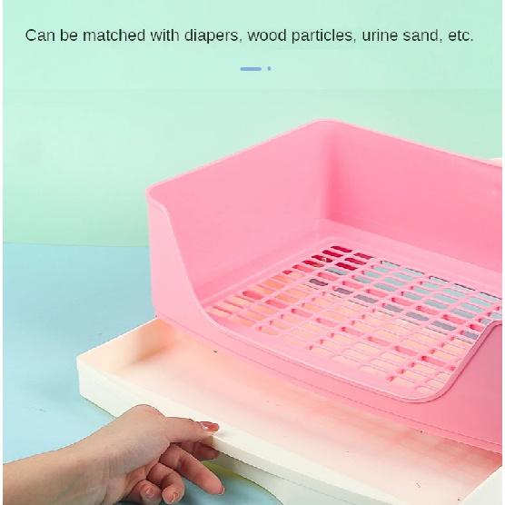 Pet Rabbit Large Drawer Toilet Anti-Overturning Fixed In Cage Small Animal Guinea Pig Adult Hamster Easy Clean Potty Trainer