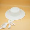 Французский ретро Белый на бретельках Плоский верх Цилиндр Модная девушка Летний Универсальный Широкополая Соломенная шляпа Панама Шляпа от солнца Защита от солнца Внешняя торговля Соломенная шляпа