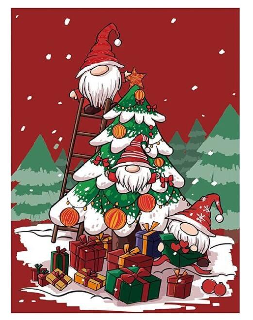Christmas Socks Tree DIY Diamond Painting 5D Full Drill DIY Cross Stitch Kits Santa Claus Snow Scene Diamond Embroidery Decor