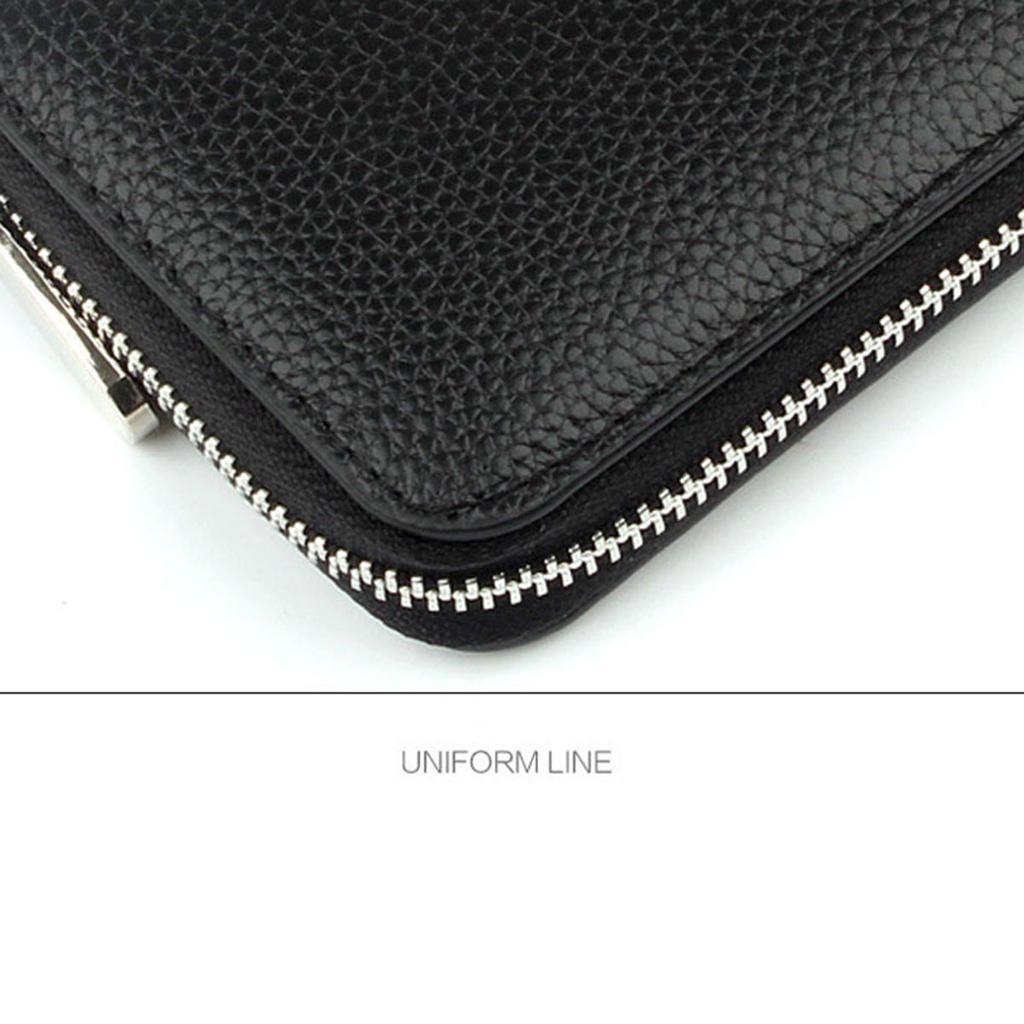 Женский кошелек из натуральной кожи, большой вместительный мужской кожаный клатч, модный длинный стандартный кошелек на молнии, сумка для денег