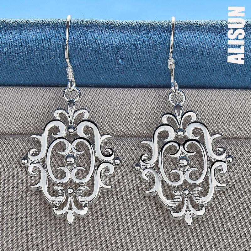 Геометрические серьги для пирсинга из стерлингового серебра 925 пробы. Модные свадебные украшения.