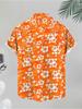 Men's Casual Short - Sleeve Shirt, Floral Pattern Printed, Made of Polyester, Multiple Specifications Available, Stylish Design for Daily Wear &