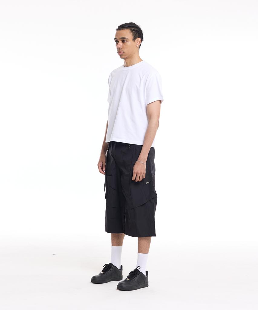 CREAM SODA LAB Belted Parachute Capri Pants Black