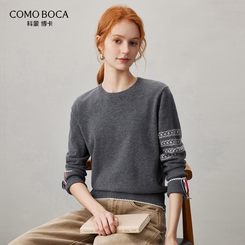 Женский свитерок Kemengboka с узором Fair Isle, 100% кашемир, с круглым вырезом