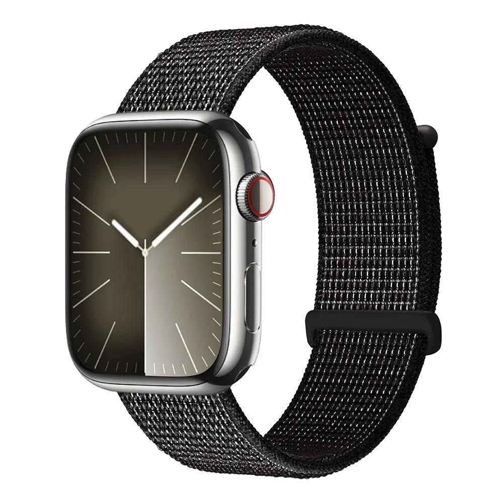 Плетеный нейлоновый ремешок-петля для Apple Watch 11 10 9 8 7 45 мм 41 мм 42 мм 46 мм Ultra 3/2 49 мм Удобный браслет iWatch 6 5 SE Ремешок