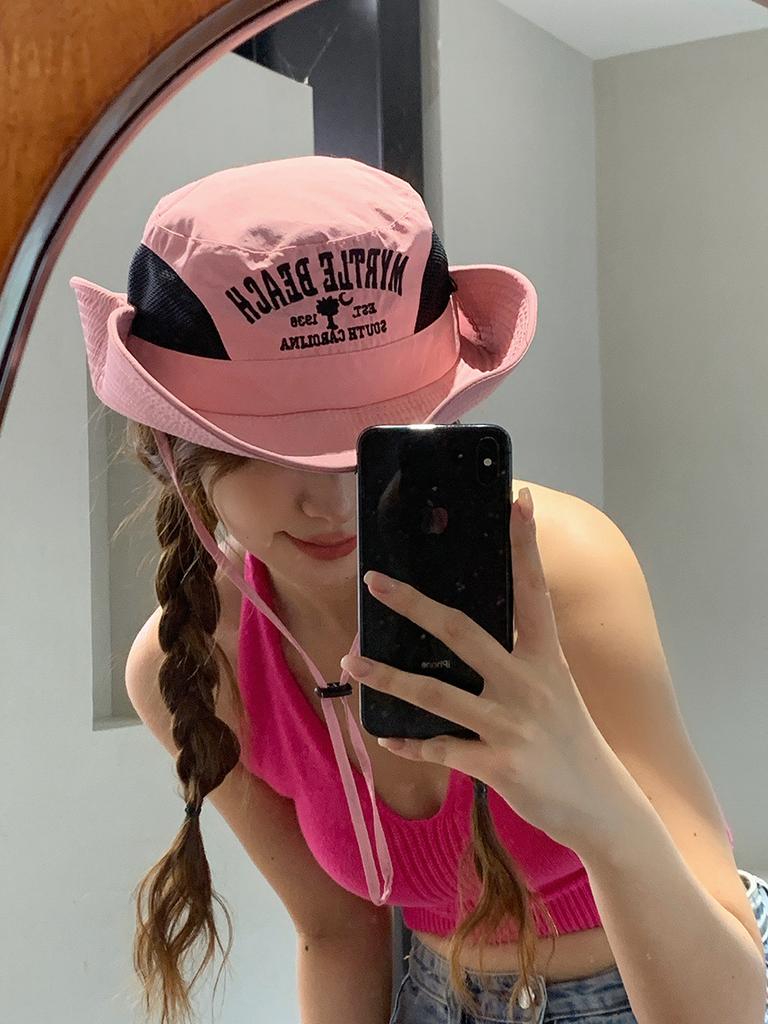 Embroidery Beach Myrtle Women Hike Hat Side Mesh Ventilation Activity Outdoor