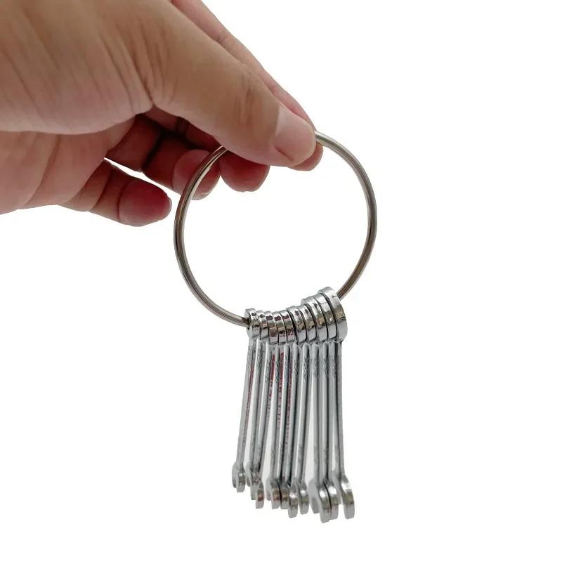 10 шт., набор мини-гаечных ключей, брелок для ключей, взрывозащищенные карманные ключи британского/метрического типа