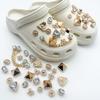Роскошный дизайнерский брелок для обуви Crocs DIY Винтажные металлические стразы Украшения для обуви Пряжка для Croc Брелоки Аксессуары для обуви
