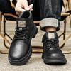 Британский стиль Мужские повседневные кожаные ботинки Деловые мужские туфли на шнуровке Высокие базовые ботинки Брендовые мужские зимние мотоциклетные ботинки