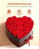 Forever Flowers, 27 Preserved Roses in a Heart Shape Box, Eternal Flowers Immortal Bouquet Birthday Present for Delivery Prime Women Her Wife Mothers,