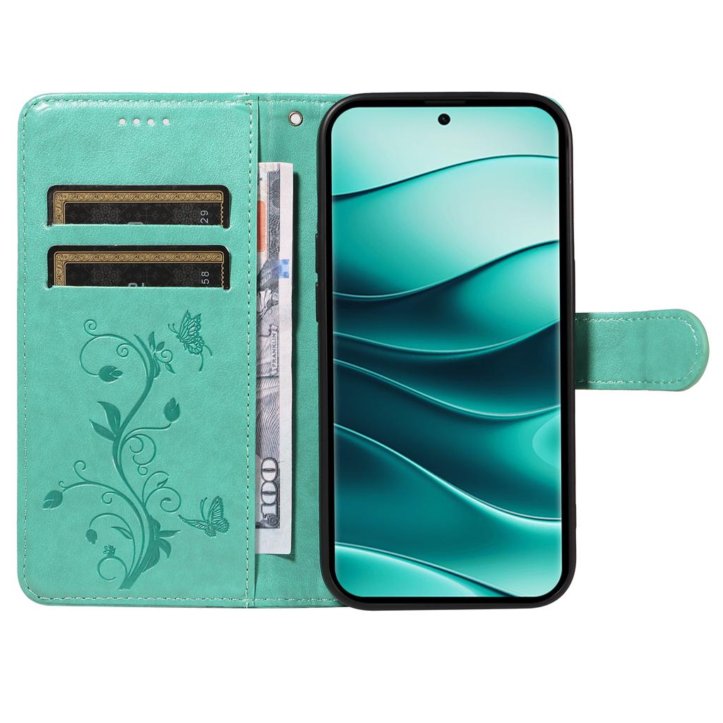 For Xiaomi Redmi Note 14 Pro+ 5G/Note 14 Pro 5G/Poco X7 5G PU Leather Cases Flower Pattern Wallet Stand Phone Cover with Strap