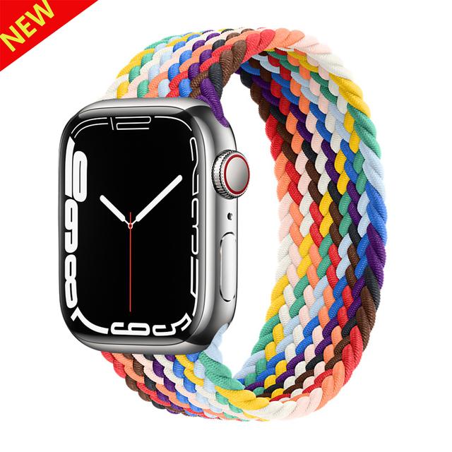 Ремешок для Apple Watch, ремешок 44 мм, 40 мм, 45 мм, 41 мм, 49 мм, 38 мм, 42 мм, эластичный плетеный браслет-петля соло, iwatch series 7 se 3 6 8 ultra