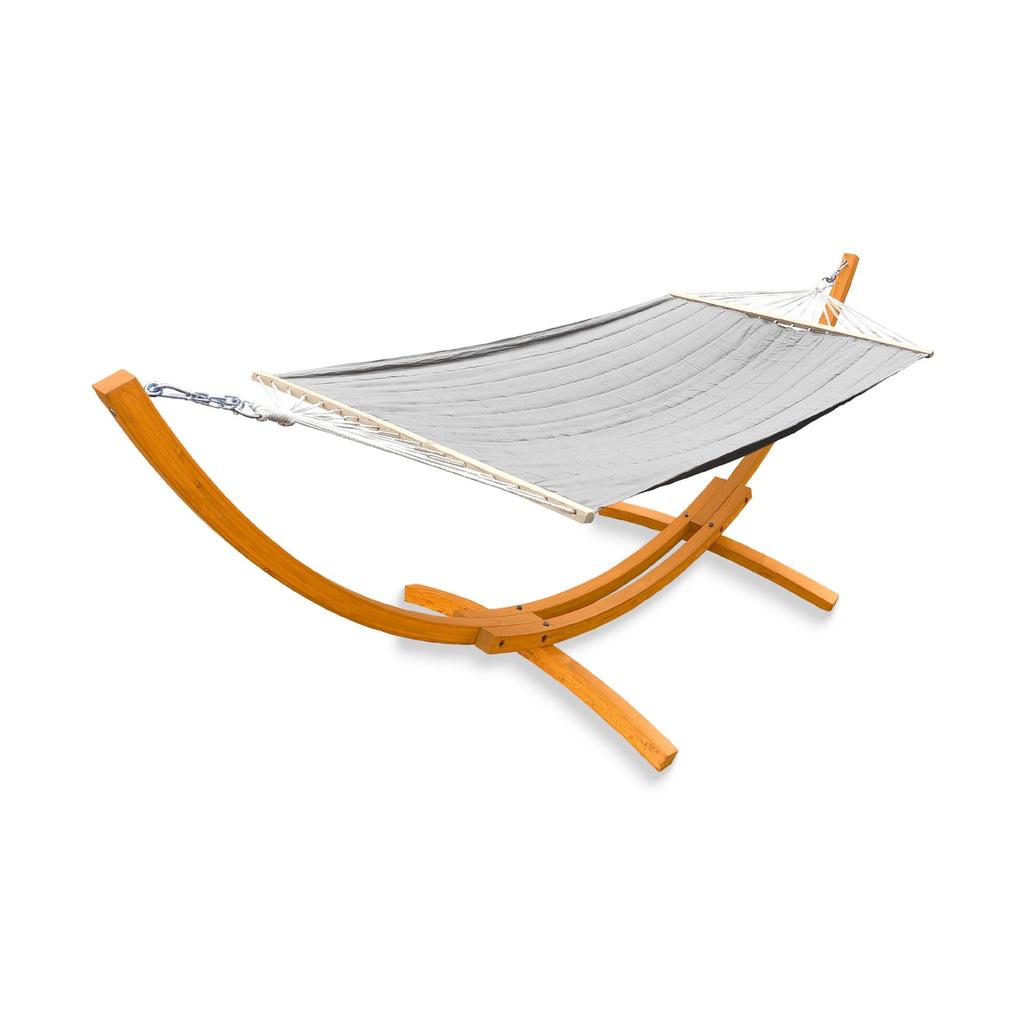 Outdoor Balcony Rocking Chair and Swing Hammock with Wooden Stand