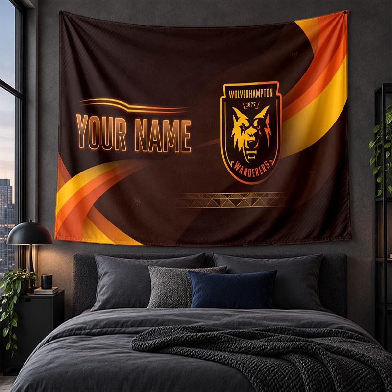 Personalized Tapestry Wall Hanging Wolverhampton Wanderers Football Pattern Art Background Cloth
