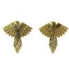 [Q6136] - Gold 'Condor' Handmade Earrings - 13x12 Mm