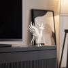 Antler Deer Decor Christmas Elk Statue with Wings, 3D Printed Reindeer Figurine, Modern Sculpture for Living Room Standing Dining Table, Fireplace,