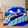 Classic S-Sonic Cartoon Game Flannel Blanket Soft Warm Throw Blanket for Bed Bedroom Living Room Travel Picnic Office Gift Kids