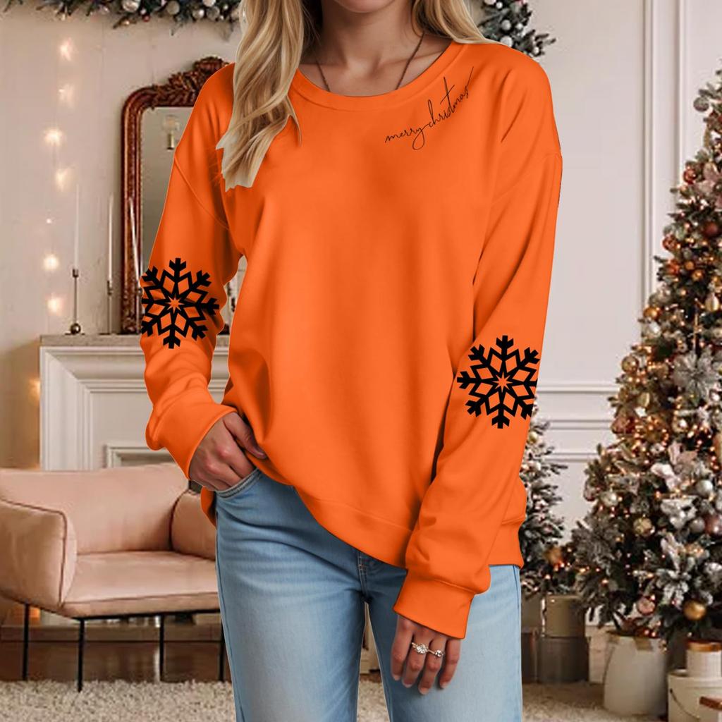 Ladies' Loose Comfortable Casual Fashionable Christmas Printed Sweatshirt