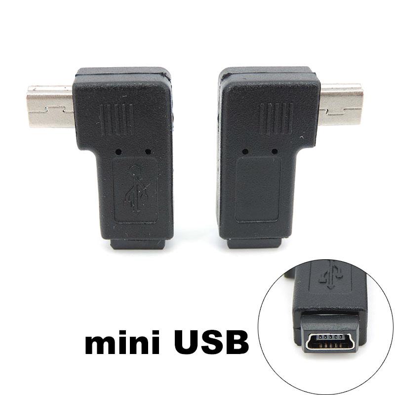 Mini USB 5pin угловой переходник «папа-мама» 90 градусов M-F угловой левый и правый удлиненный адаптер-коннектор