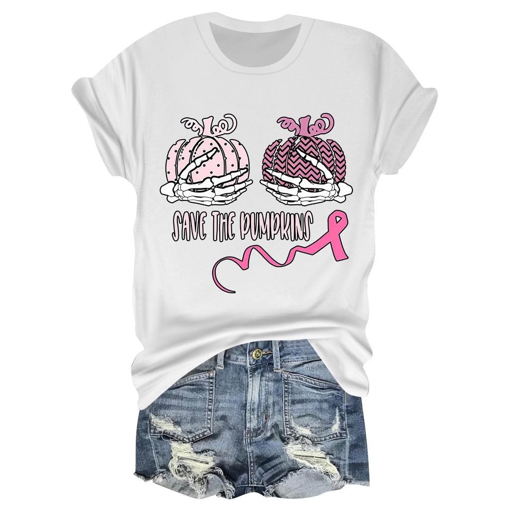 Женская повседневная футболка на Хэллоуин с принтом груди, пуловер с круглым вырезом, топ с короткими рукавами