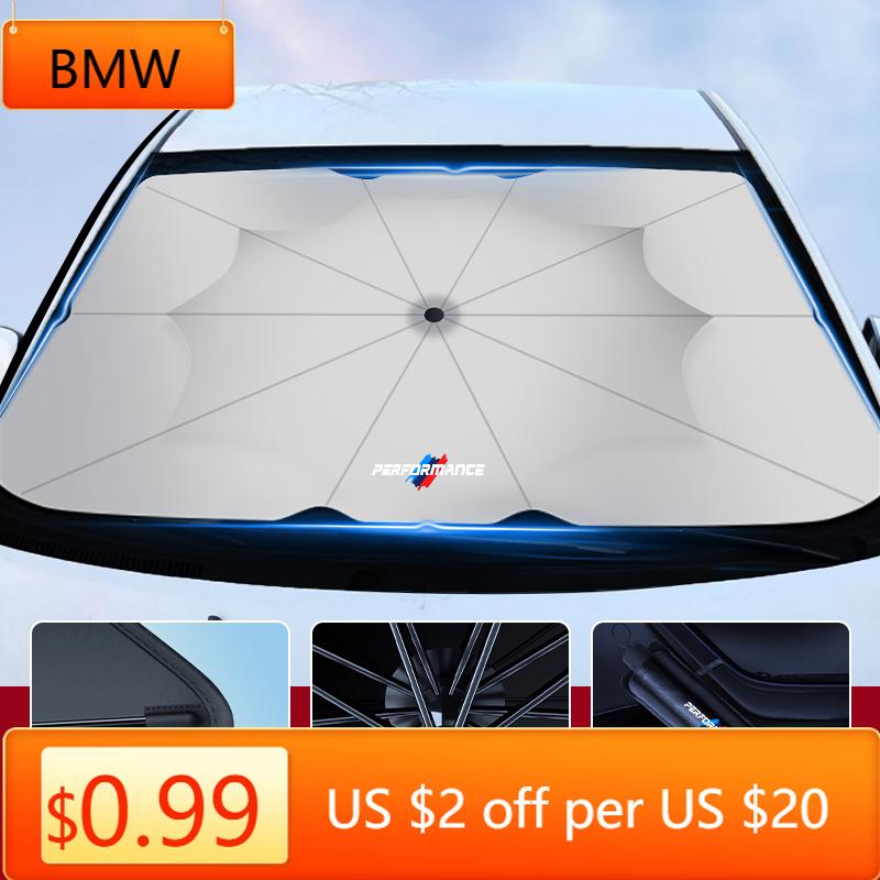 KWMBS1 Car Sticker Car Sunshade Windshield Umbrella Sun Protection Accessories For BMW Performance M3 M5 F25 F26 F15 F16 E90 E91 E92 E6