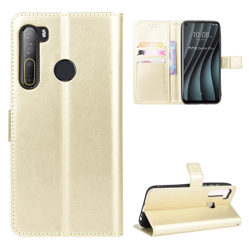 Флип-чехол для HTC Desire 20 Pro Кожаный чехол [Flip Vintage Leather] Ударопрочный прочный ретро-чехол для телефона