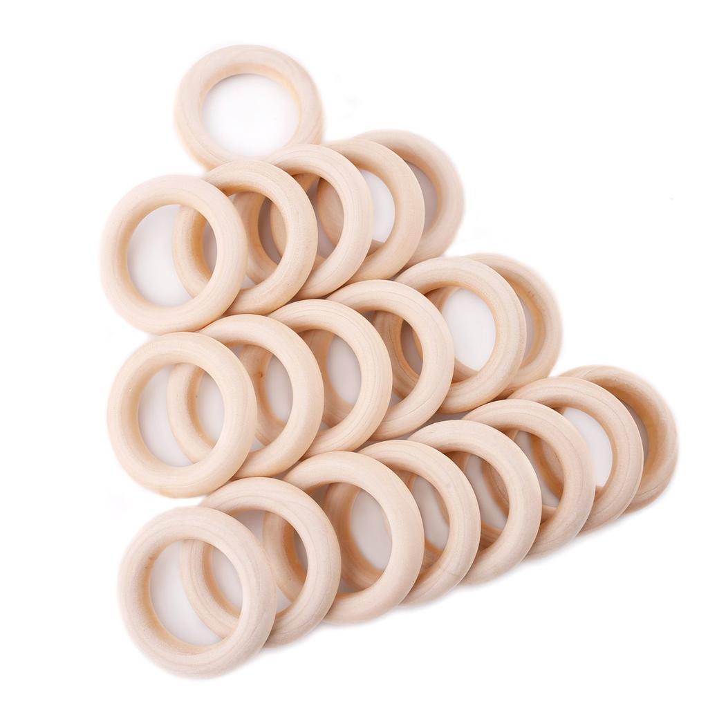 Baby Firstlook Wooden Ring Unpainted Handmade Rattle Rattle Toy Educational Toy 40mm/20pc