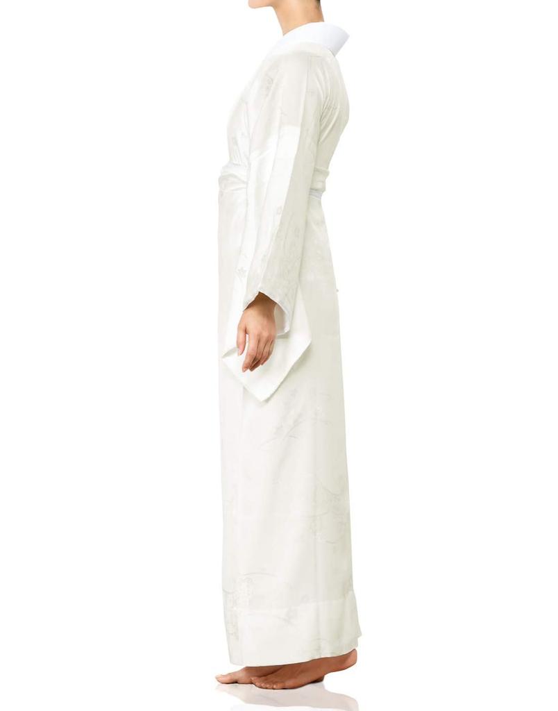 Длинный чистый с землей половина с гербом для женщин белый герб [Kyoetsu] нижнее белье, шелк, герб, воротник, вырез, (L, (нет выреза))