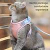 Faux Suede Cat Harness Reflective Strip Vest Harness Easy Wear Cat Leash  Pet Travel