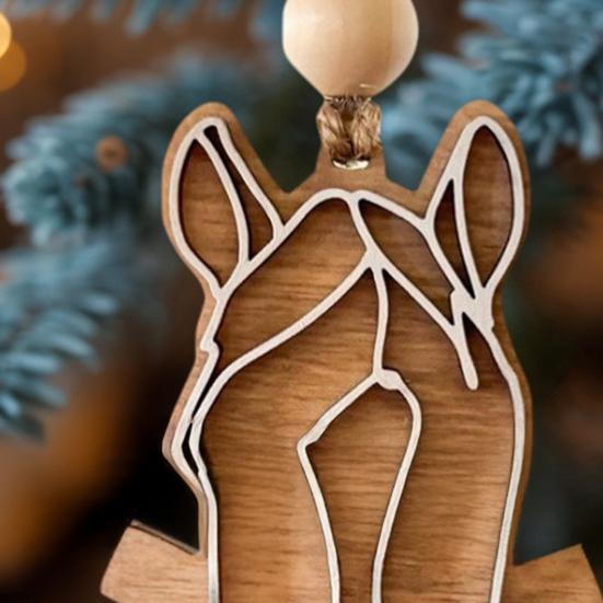 Yousheng Деревянное Подвесное Украшение Голова Лошади Фермерский Дом Деревенский Лошадь Подкова Рождественская Елка Подвесная Подвеска