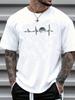 Men's Summer 100 Cotton Faith Print Loose Large Casual Round Neck Short Sleeve T-shirt