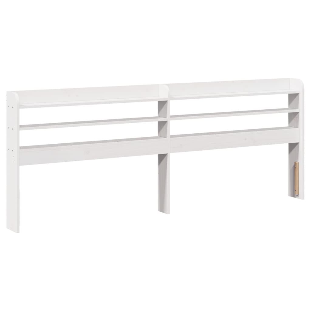 Bed Frame with Headboard Without Mattress White 200x200 cm