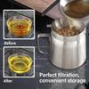 2 in 1 Oil Strainer Pot,304 Stainless Steel Large Capacity Versatile Oil Filter Vessel with Frying Basket,Cooking Oil Container with Splash-proof