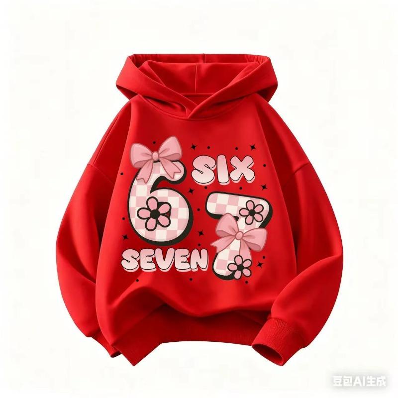 Spring Autumn 67 Print Women's Hoodie Funny Pullover Fashionable and Fun Sweatshirt Men's Hoodie Top