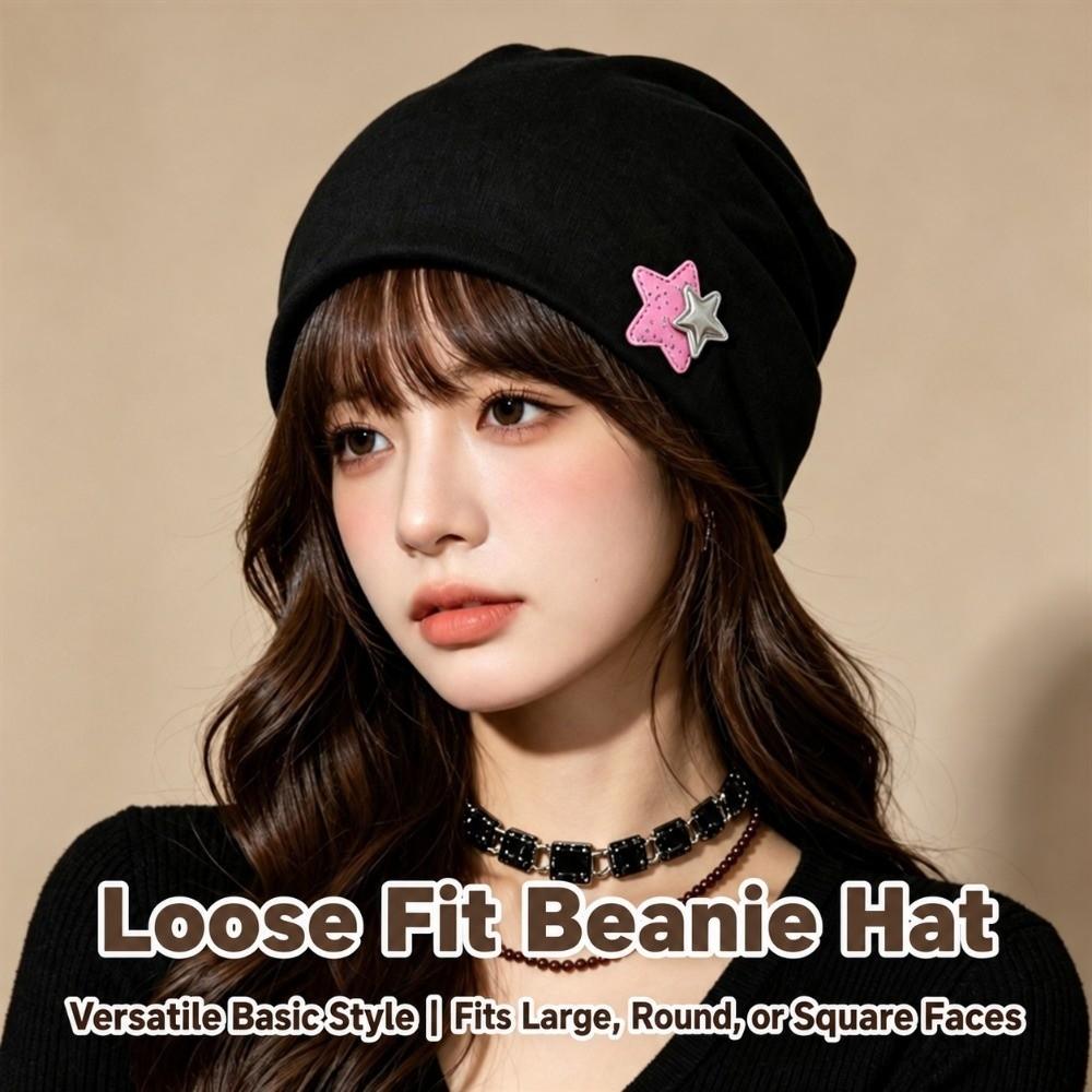 Star Pattern Women's Beanie Hat Elastic Winter Warm Hat Soft Postpartum Cap Autumn and Winter