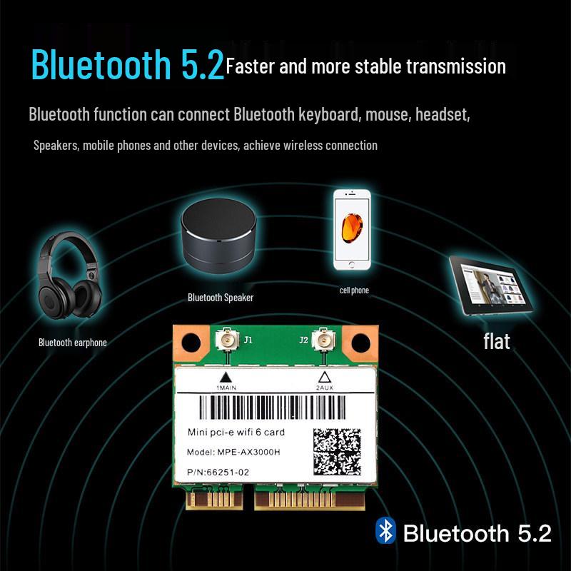 AX210 AX200 AX3000 WiFi6 Gigabit Wireless Network Card with Bluetooth 5.2 MINI PCIe