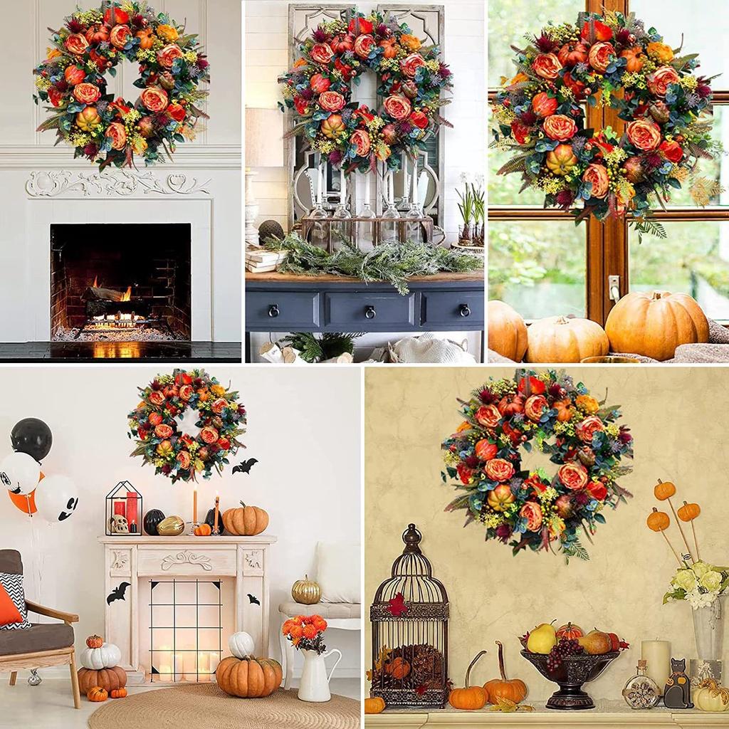 Eye-catching Thanksgiving Day Christmas Wreath Ornament For Home Decoration