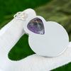 Sisters Day Sale Pear Natural Star Amethyst 925 Silver Handmade Pendant Jewelry