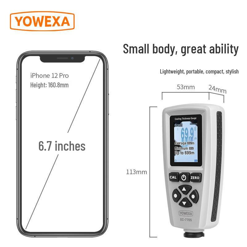 Yuwen EC-770S Coating Thickness Gauge - Galvanized, Oxide, Paint Film Dry Thickness Tester
