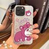 Чехол Cut Catoon для iphone 16 Plus 15 14 Air 17 Pro XS Max 11 13 18 Pro Max XR 12 Серебристый фон с трещинами и блестками