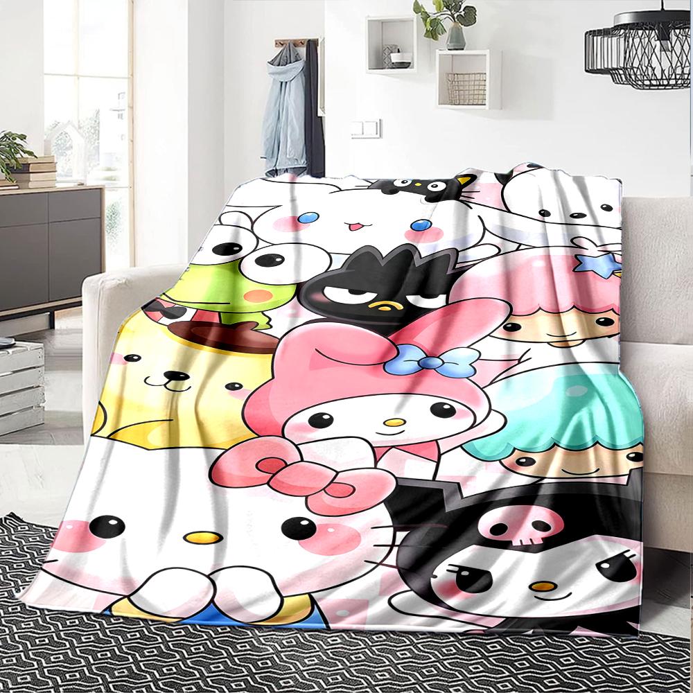 1pc Sanrio2 Blanket, Gift, for Men and Women, Soft Blanket, Good for Sofa Bed Couch Travel, Lightweight Flannel Blanket