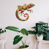 Wall Art Gecko Decoration Metal Lizard Wall Decoration Colorful Wall Mounted Gecko for Garden Fence Home Farmhouse Decor