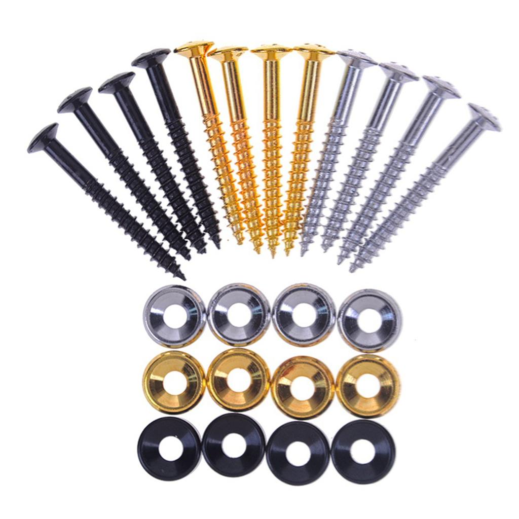 4 PCS Guitar Neck Joint Bushings Set Guitar Neck Mounting Screws Bass Ferrules Bushings with Nuts