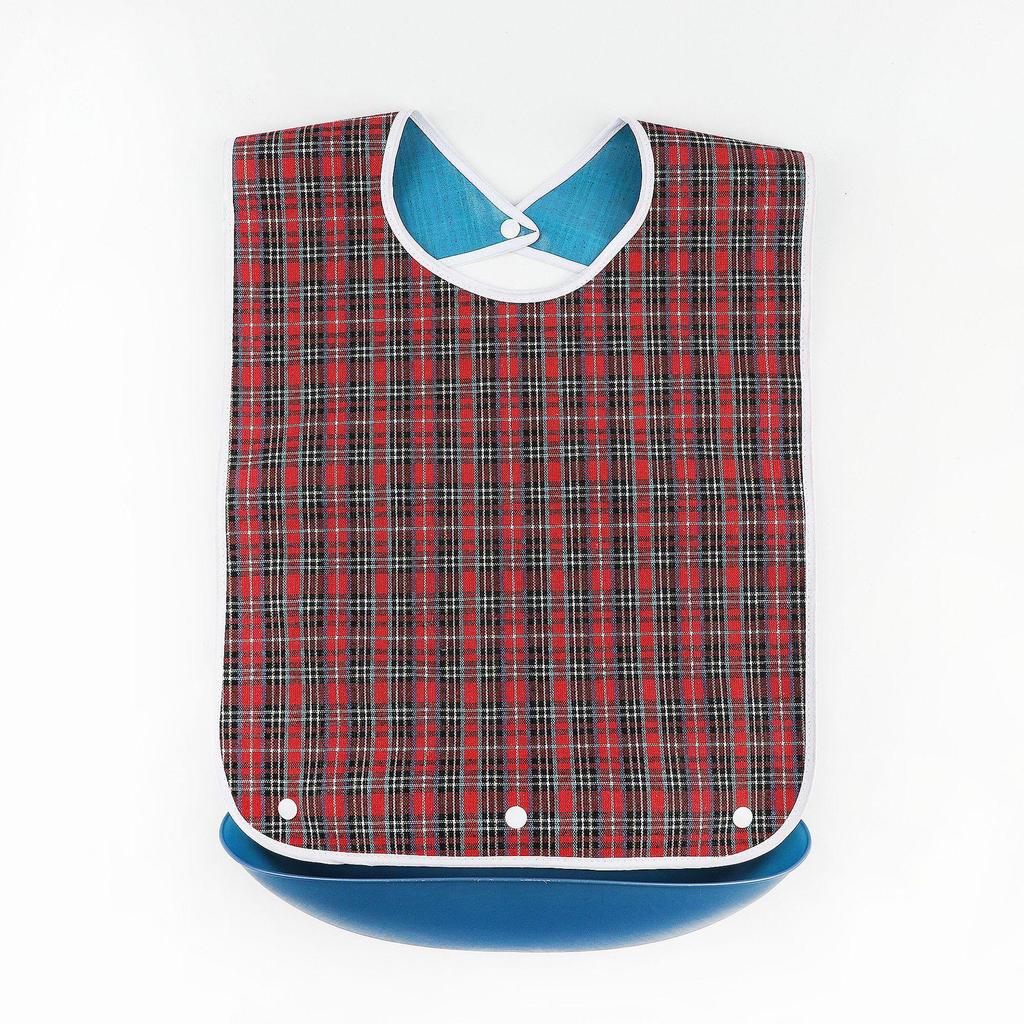 Водонепроницаемый клетчатый нагрудник для взрослых - герметичный, очень большой, устойчивый к пятнам, для столовой для пожилых людей