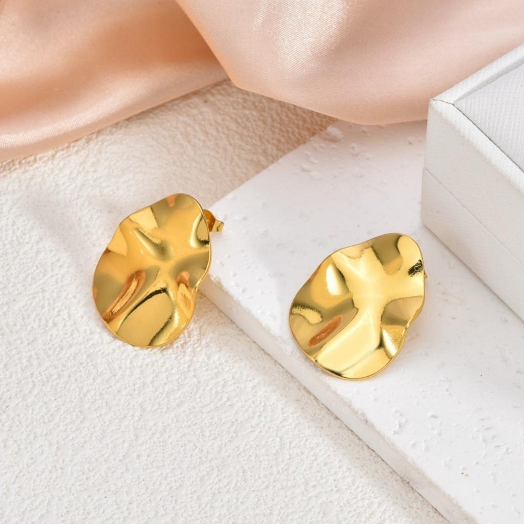 1 пара Стильные Серьги-гвоздики 304 Нержавеющая Сталь с Покрытием 18K Золотом Сердце Цветок Бабочка Морская Звезда Для Женщин Подарок