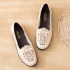 Soft-soled 2025 Spring/Summer New Mom Shoes and Sandals,Flat and Openwork Leather Single Shoes for Middle-aged and Elderly Women