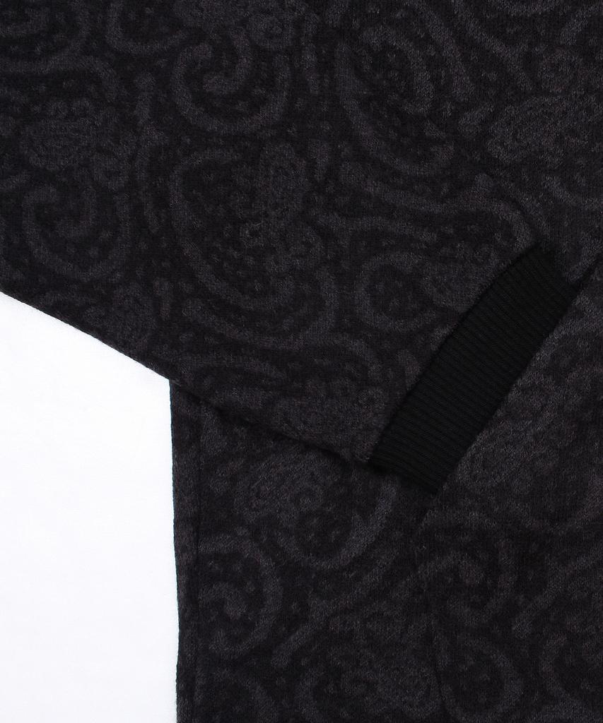 CAMEL WORK Paisley Knit Hoodie (Charcoal)