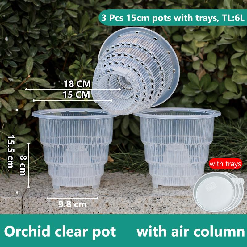 Сетчатый горшок для украшения дома, прозрачные горшки для орхидей с отверстиями, горшок для орхидей Cattleya Dendrobium, кашпо в 10 см, 12 см, 15 см