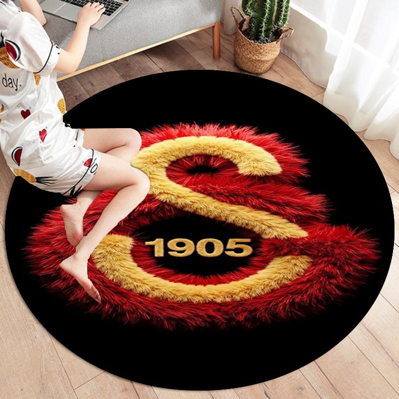 Круглый ковер Galatasaray S, Ковер для гостиной, спальни, дивана, игровой комнаты, Декор, Нескользящий коврик для пола